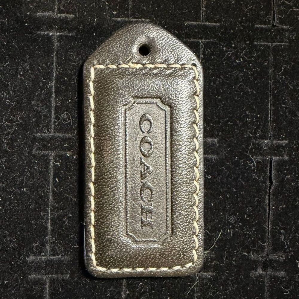 Coach Smooth Leather "Lozenge" Frame Hangtag in Black EUC